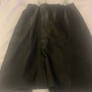 Genuine Leather Pencil skirt with zipper and button back. Size 9/10.